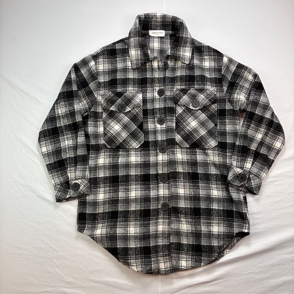 Goodnight Macaroon Black and White Plaid Top